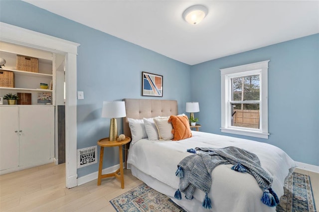 bedroom featuring light hardwood / wood-style flooring