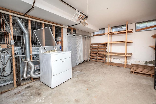 basement featuring washer / clothes dryer