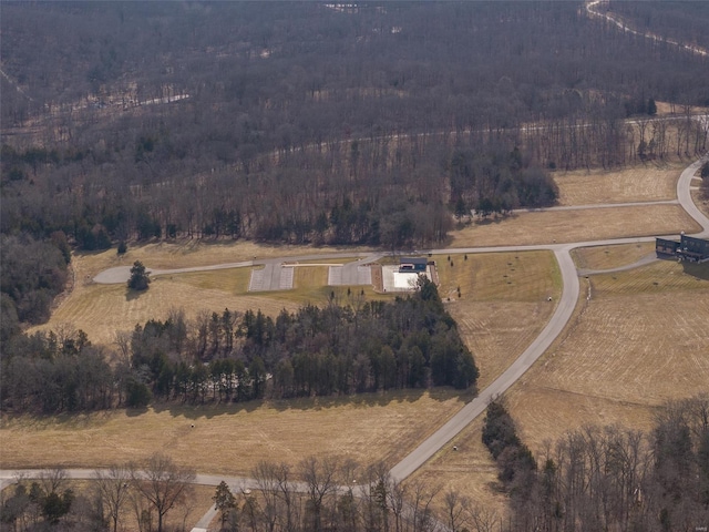 drone / aerial view with a rural view