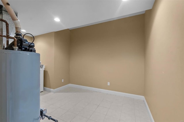 interior space featuring washer / dryer and water heater