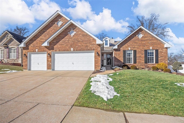 front of property featuring a garage and a front lawn