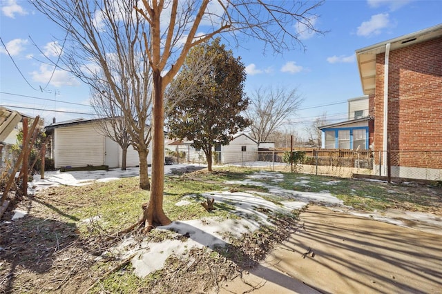 view of yard with fence