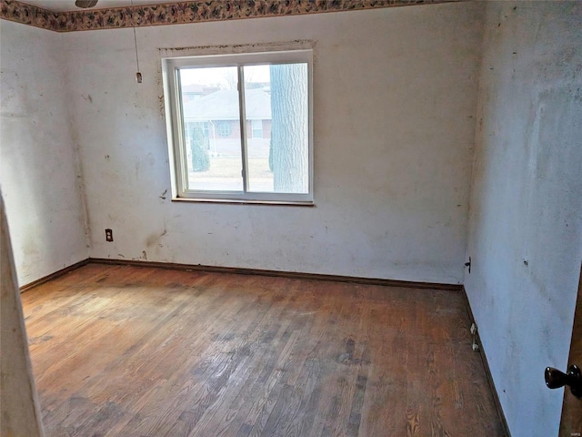 empty room featuring wood-type flooring