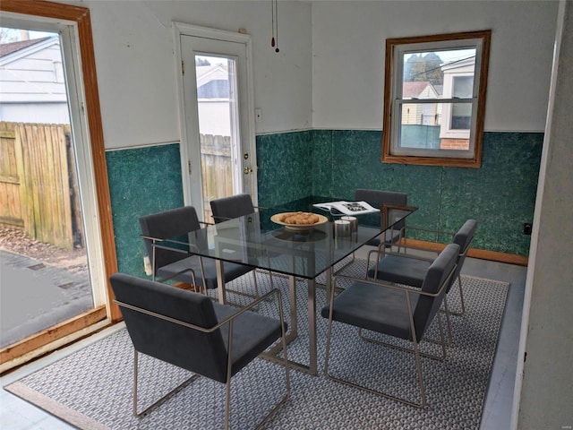 dining room featuring a wealth of natural light