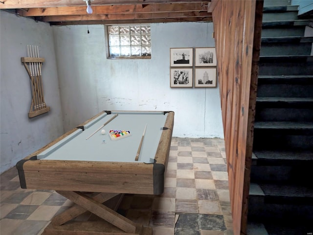 rec room with pool table