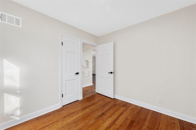 empty room featuring light wood-type flooring