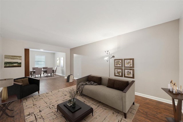 living room featuring hardwood / wood-style flooring