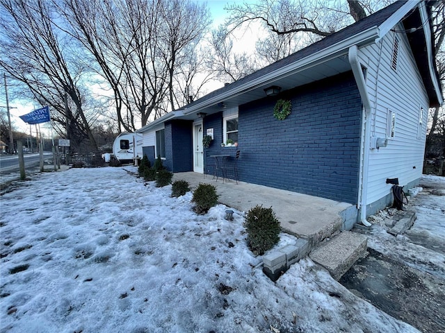 view of snowy exterior