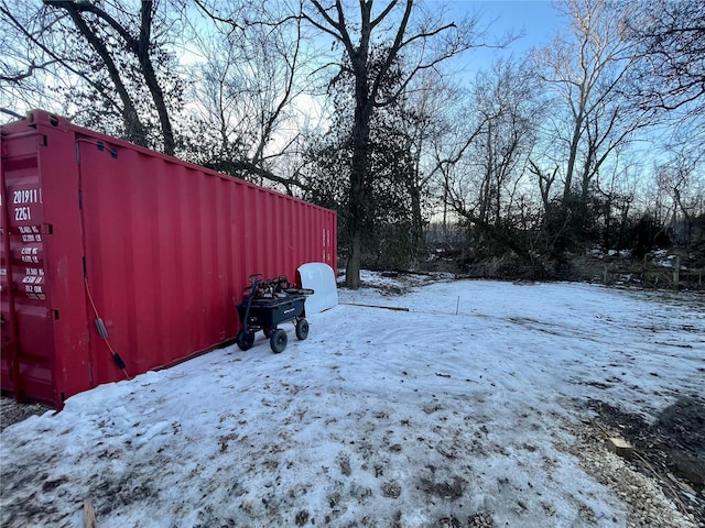 view of snowy yard