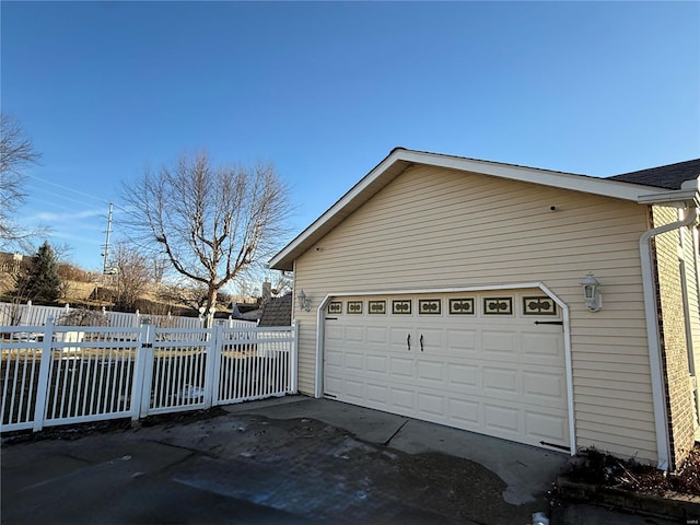 view of garage