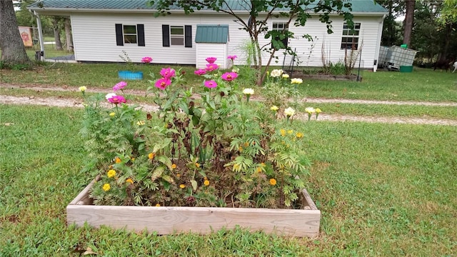 view of front of home with a front yard