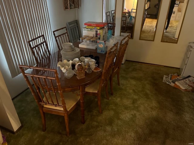 view of carpeted dining room