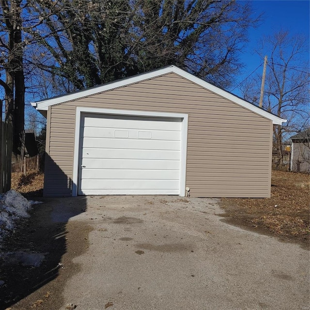 view of garage