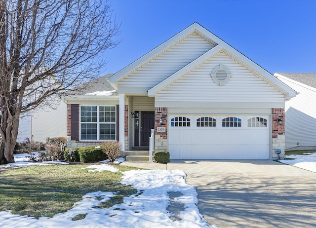 view of front of house with a garage