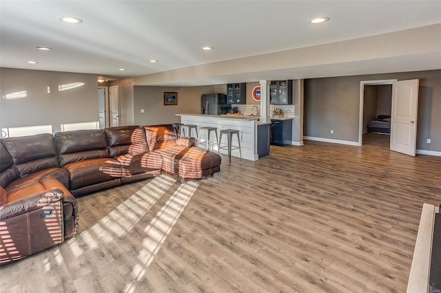 living room featuring light hardwood / wood-style flooring