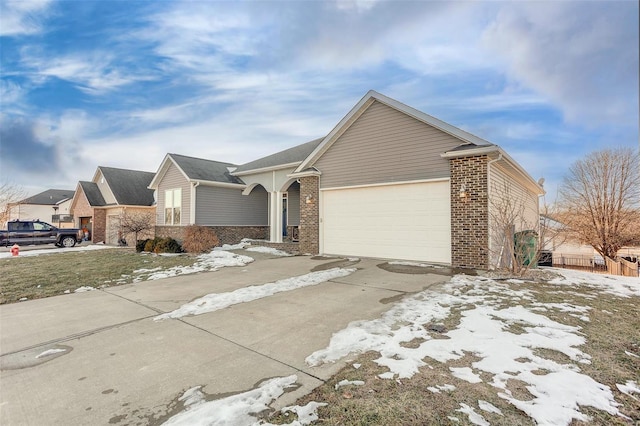 view of front of house with a garage