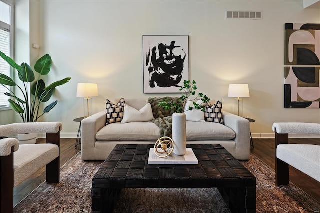 living room featuring hardwood / wood-style floors