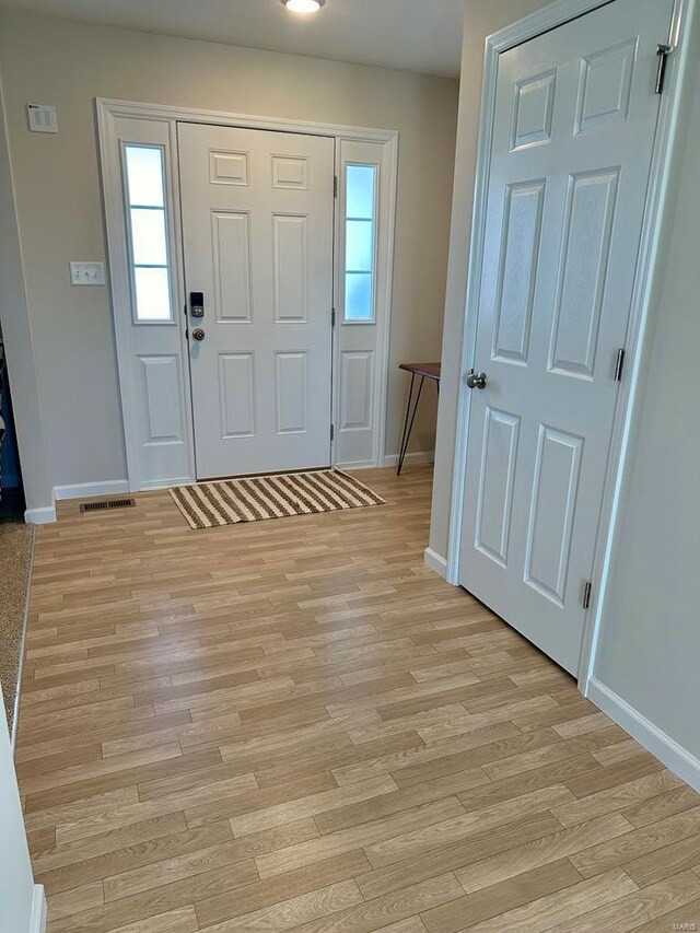 entryway featuring light hardwood / wood-style floors