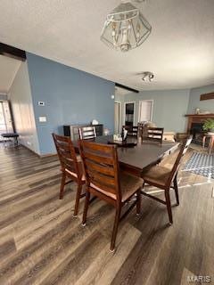 dining area with dark wood-type flooring