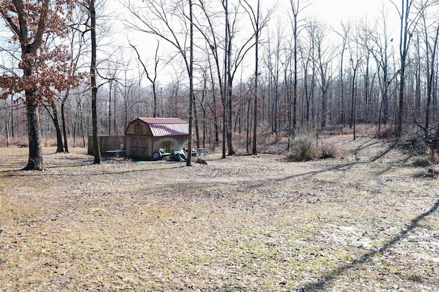 view of yard featuring an outbuilding