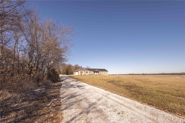 view of street featuring a rural view