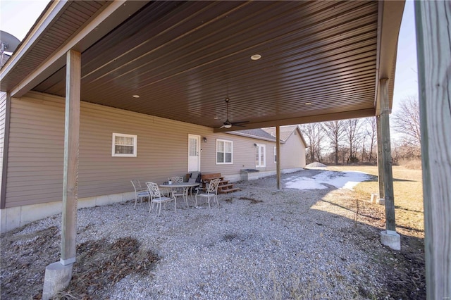 view of patio / terrace featuring ceiling fan