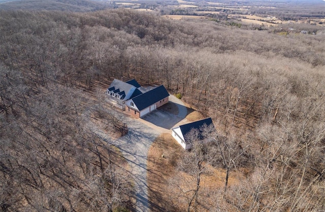 birds eye view of property with a rural view