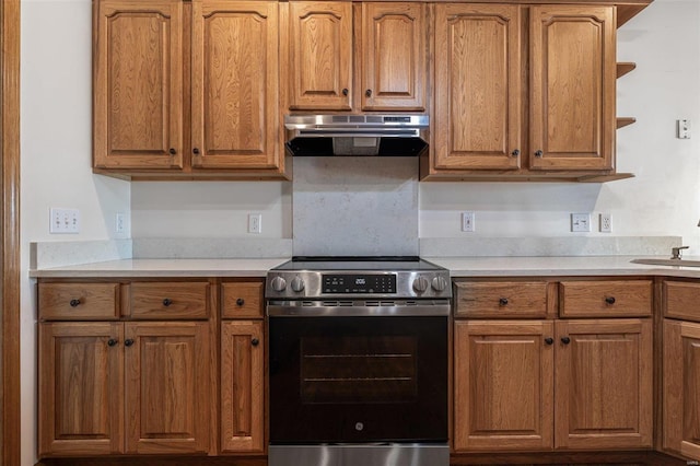 kitchen featuring stainless steel range with electric cooktop