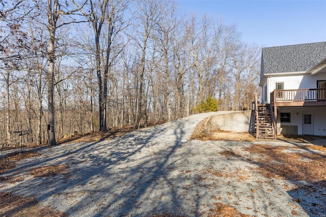 view of yard featuring a deck