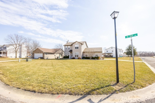 view of front of home with a front yard