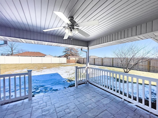 view of patio / terrace with ceiling fan