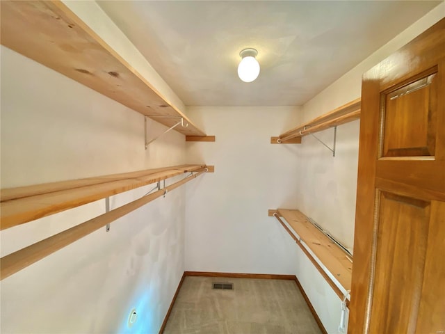 spacious closet featuring carpet floors