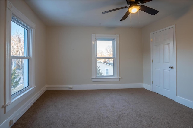 carpeted empty room with plenty of natural light