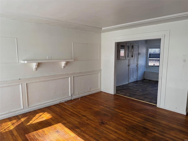 empty room featuring dark hardwood / wood-style flooring