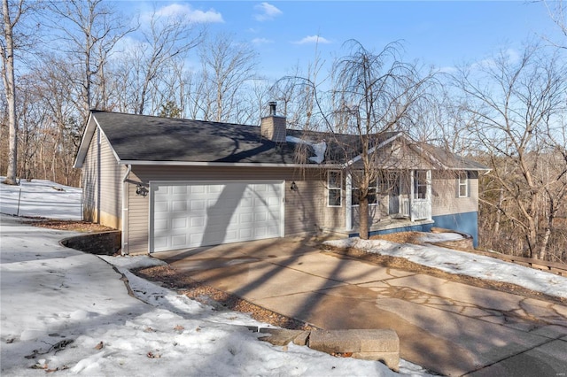 view of front of home with a garage