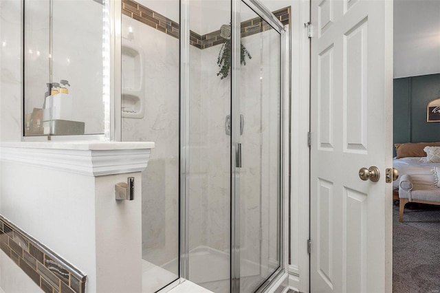 bathroom featuring an enclosed shower