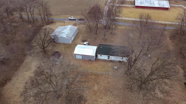 aerial view with a rural view