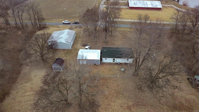 aerial view featuring a rural view