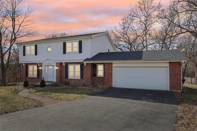 view of front of house with a garage