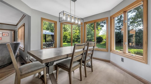 dining space with a healthy amount of sunlight