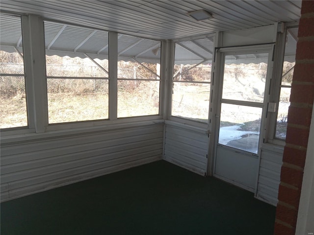 view of unfurnished sunroom