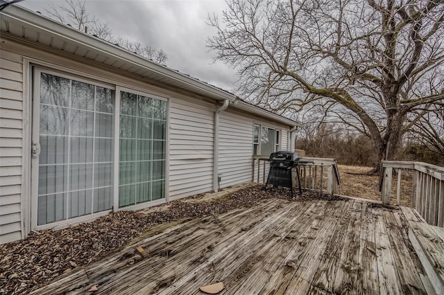 wooden terrace with grilling area