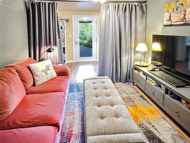 living room featuring hardwood / wood-style floors