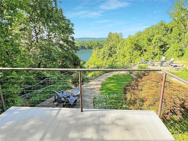 balcony with a water view