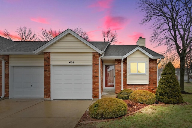 ranch-style home with a garage