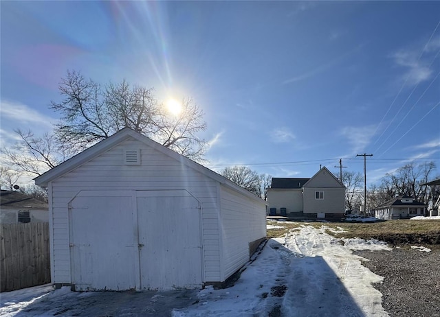 view of snow covered structure