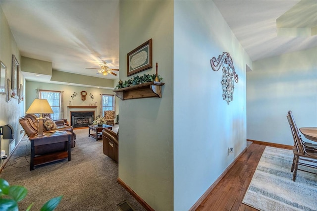 hall featuring hardwood / wood-style floors