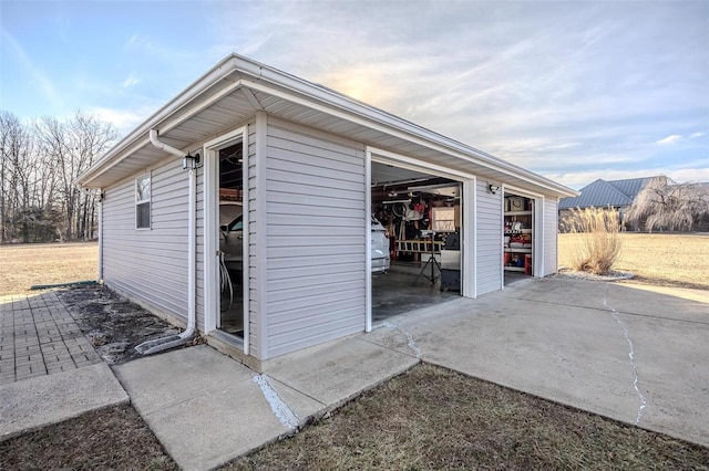 view of outdoor structure featuring a garage