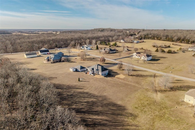 drone / aerial view with a rural view