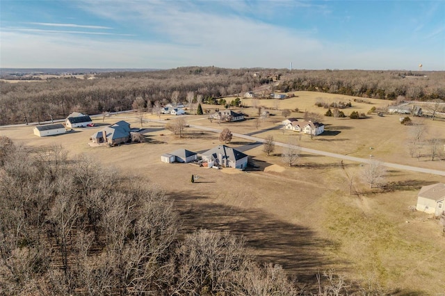 aerial view featuring a rural view